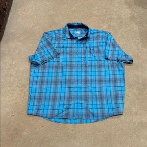 Under Armour Blue and Gray Plaid Men's Shirt
